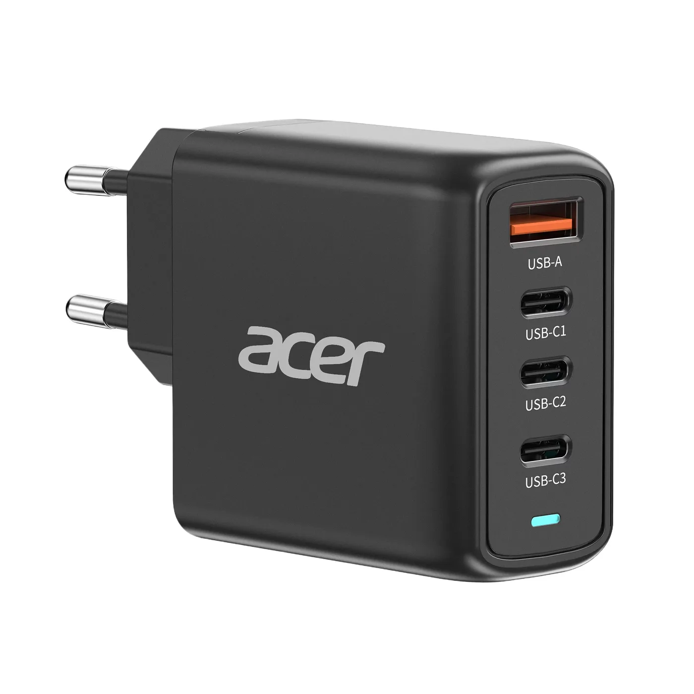 Acer 100W PD GaN Charger, 3 x USB C and 1 x USB A, EU Plug, 100W USB-C cable, Black (Retail Pack) — bateria lub zasilacz do laptopa