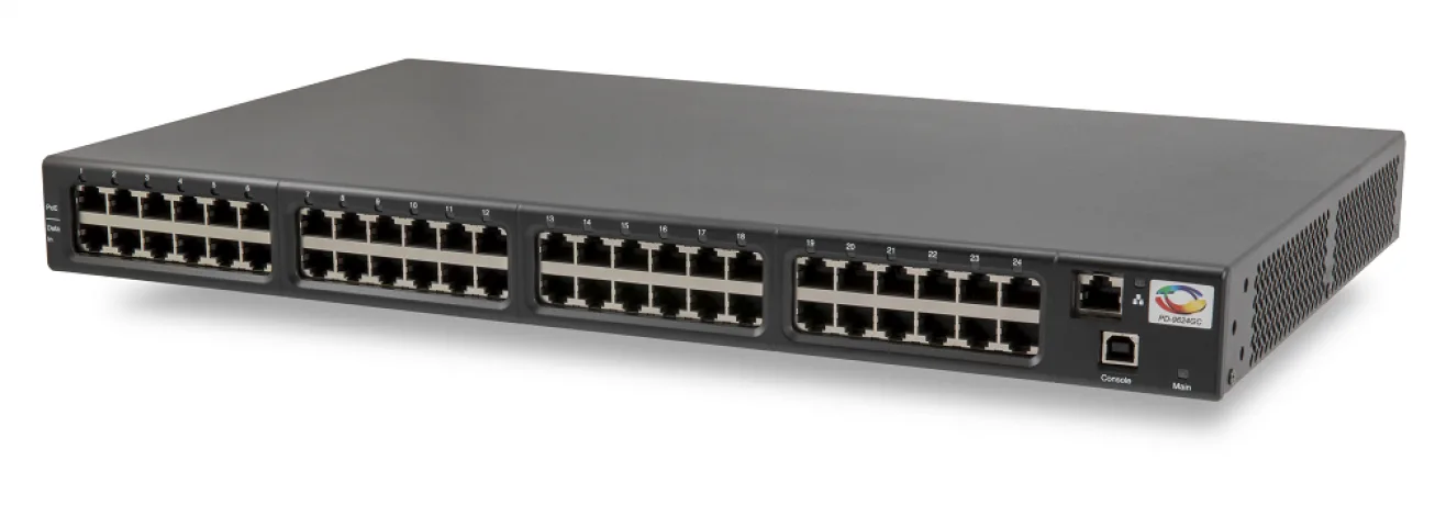 Microsemi 24-PORT BT 90W NMS AC EU CORD/PORT MNG 10/1000 BASET AC/DC EU — przełącznik LAN zarządzalny