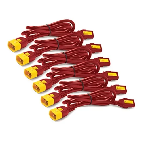 APC Power Cord Kit (6 ea), Locking, C13 to C14, 1.2m, Red — kabel zasilający