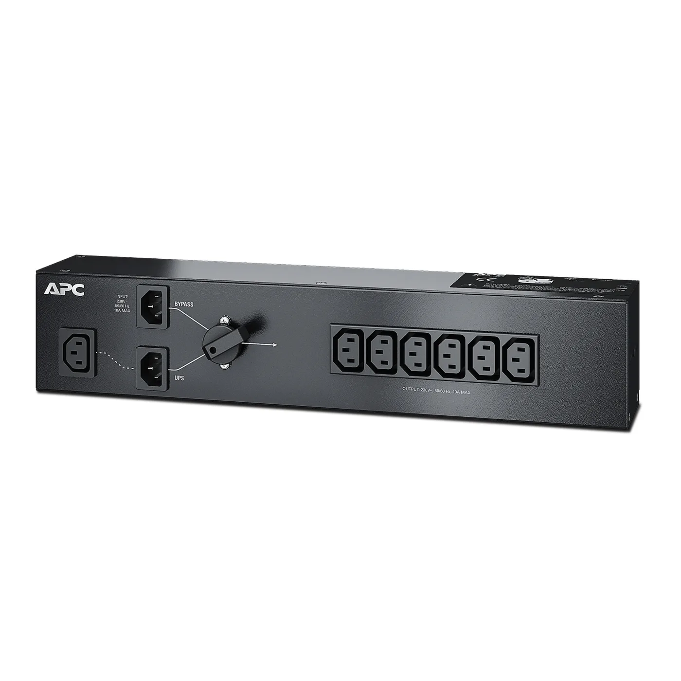 APC SERVICE BYPASS PANEL 230V 10A BBM IEC C14 input; (6) IEC C13 output