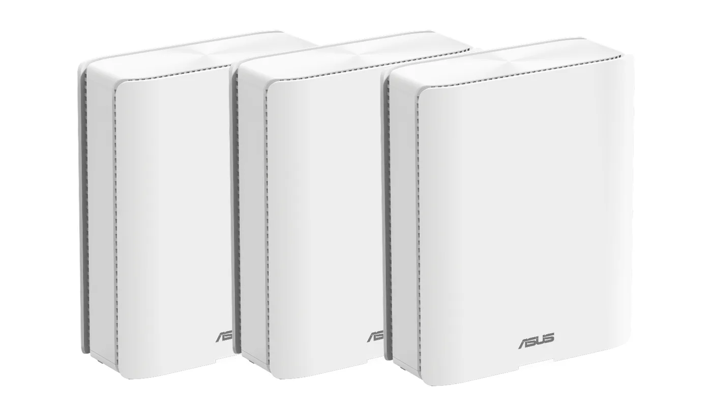ASUS ZenWiFi BQ16 Quad-band WiFi 7 Mesh with dual 5 GHz bands, 25 Gbps, 8000 sq. ft. (White - 3 pack) — router bezprzewodowy