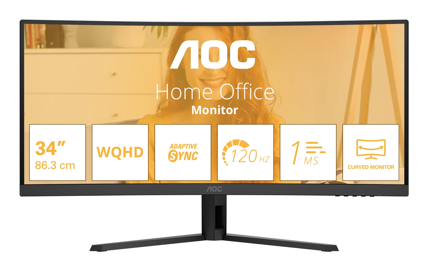 AOC CU34B3E 34IN VA CURVED TECHNOLO/21:9 3440X1440 4MS 3500:1 — monitor LCD 34" UWQHD