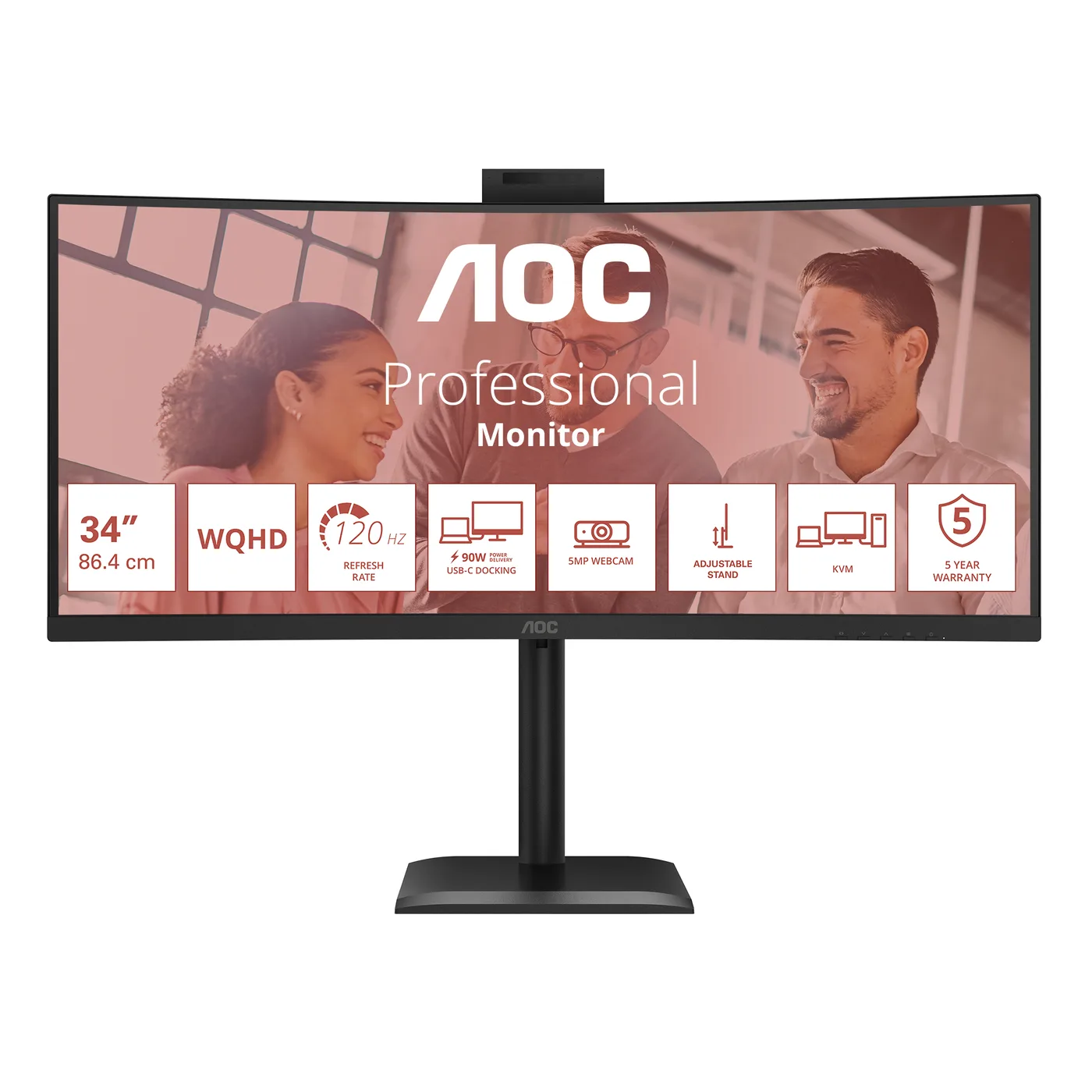 AOC CU34E4CW 34IN 21:9 VA 120HZ/3440X1440 4MS 3500:1 HDMI X 2X 2 — monitor LCD 34" UWQHD