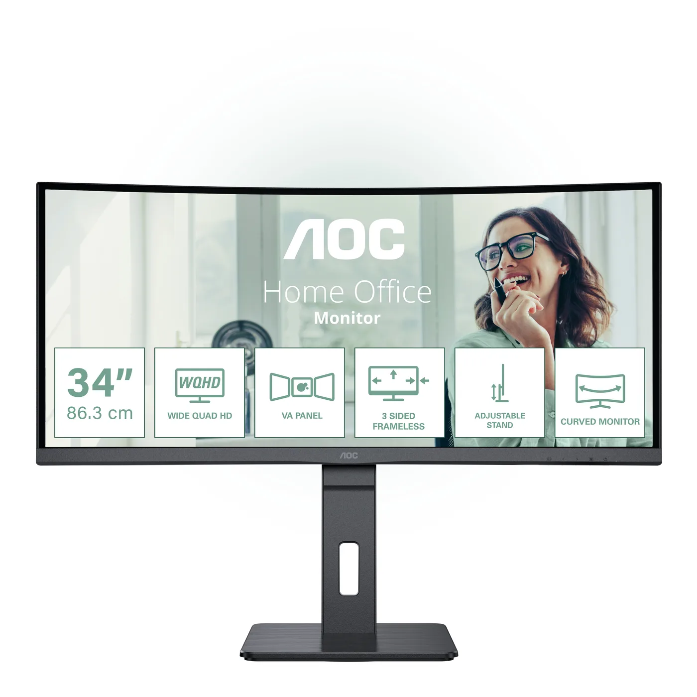 AOC CU34P3CV 86.36CM 34IN VA/3440X1440 3000:1 300NITS 16:9 — monitor LCD 34" UWQHD