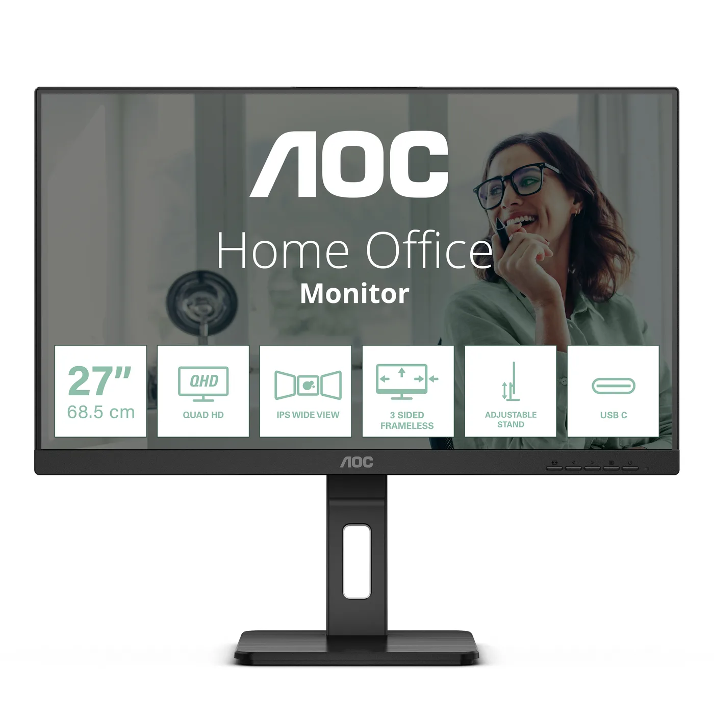 AOC Q27P3CV 27IN IPS 2560X1440 16:9/4MS BLACK — monitor LCD 27" QHD