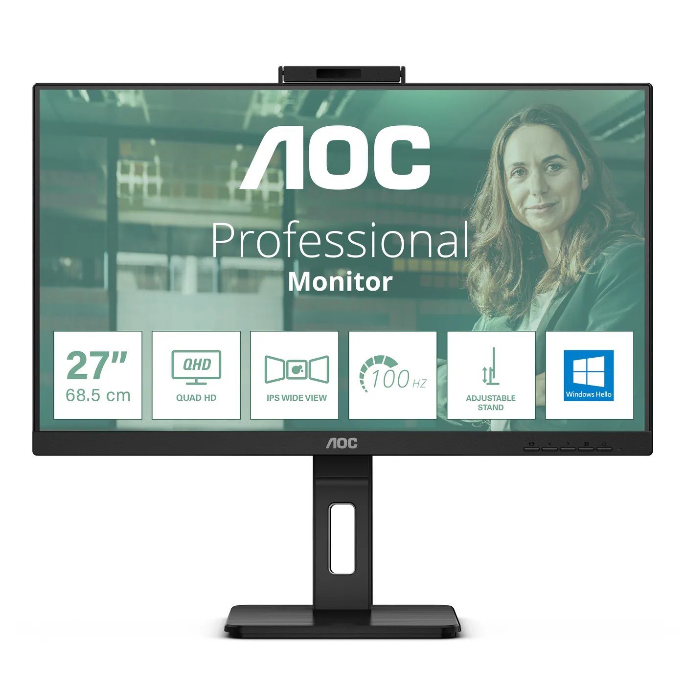 AOC Q27P3CW 27IN IPS 2560X1440 16:9/4MS BLACK — monitor LCD 27" QHD
