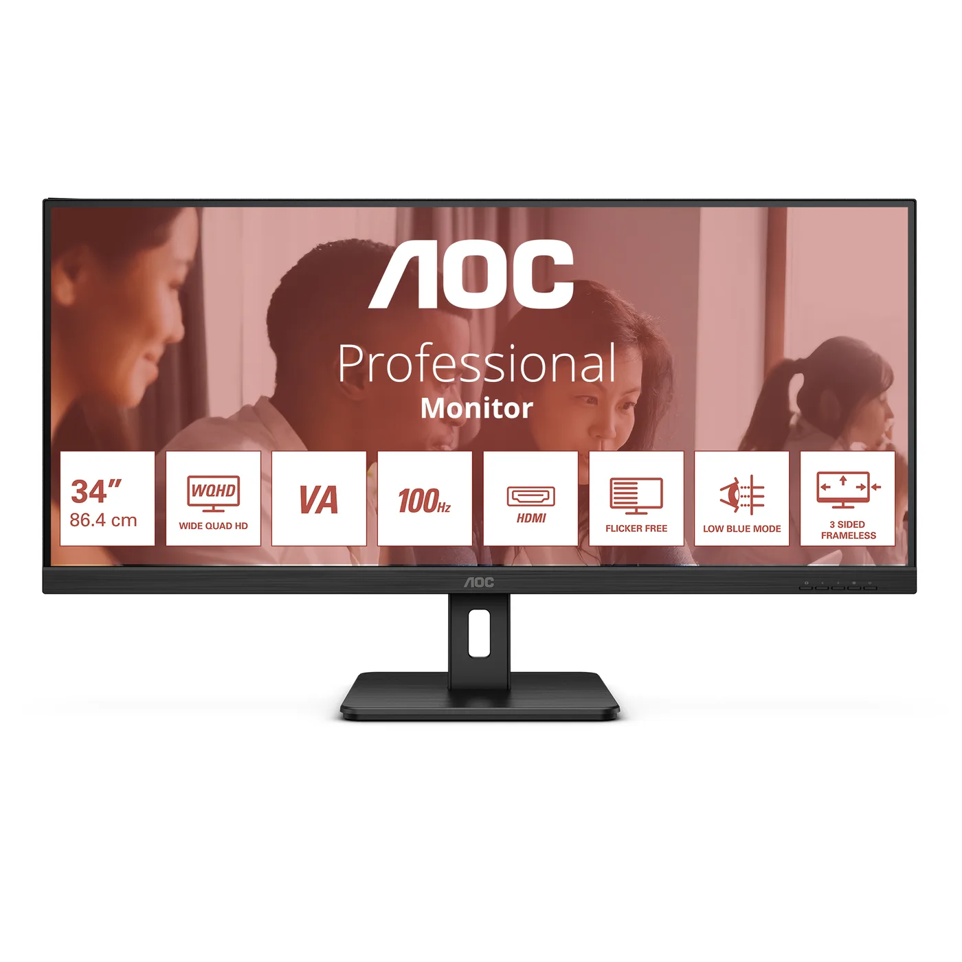 AOC U34E2M 34IN 89.556CM VA/3440X1440 1000:1 300 CD/M 21.9 — monitor LCD 34" UWQHD