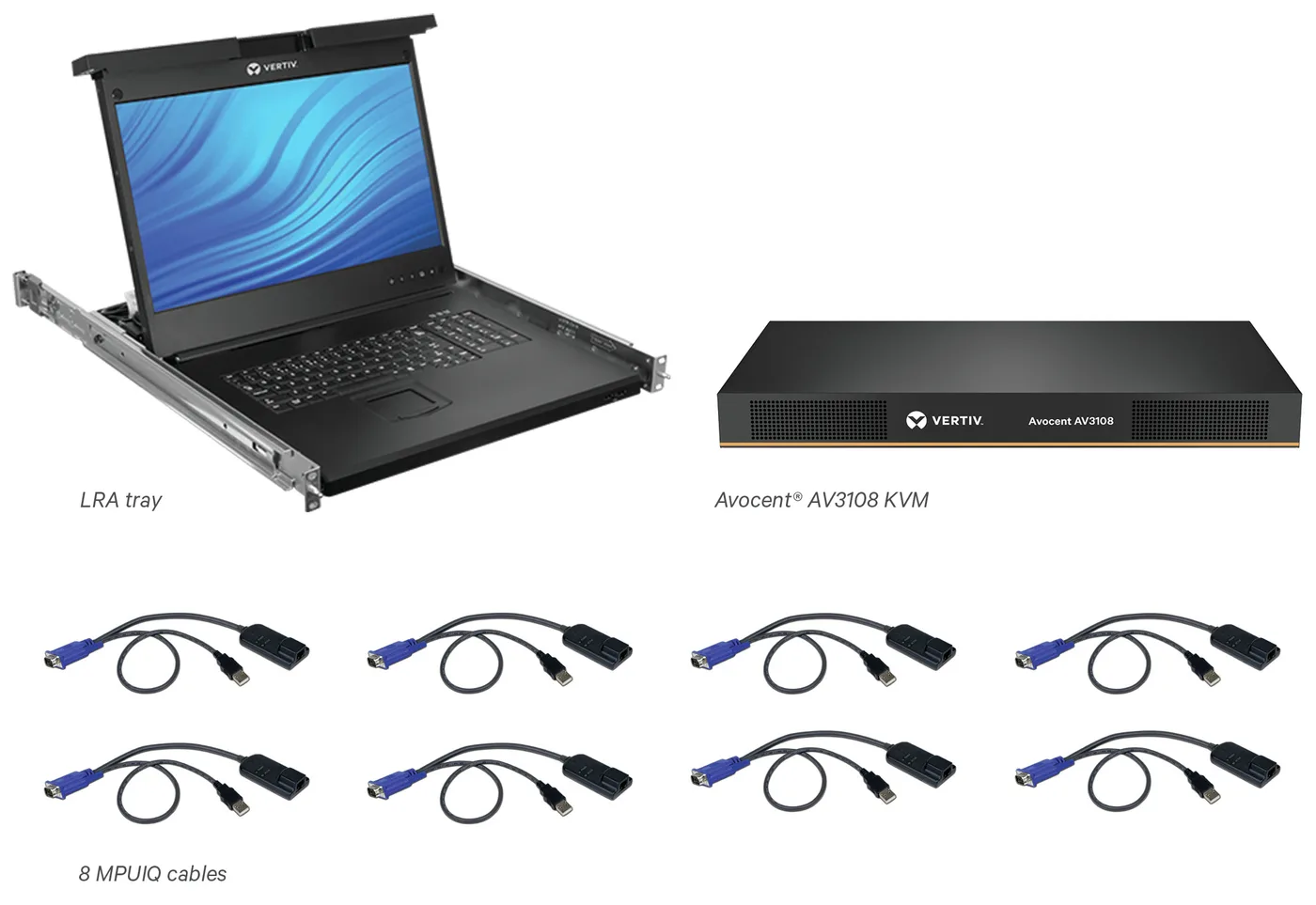Vertiv 18.5 LCD USB KB 2USB PASS 8P-UK/ENG — przełącznik KVM