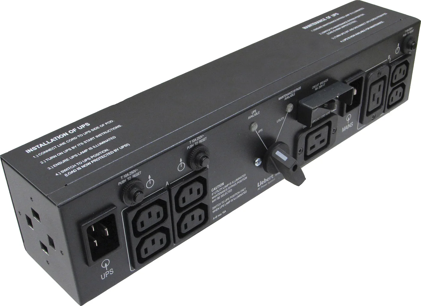 Vertiv BY PASS MANUAL FOR UPS > 2200VA/2U