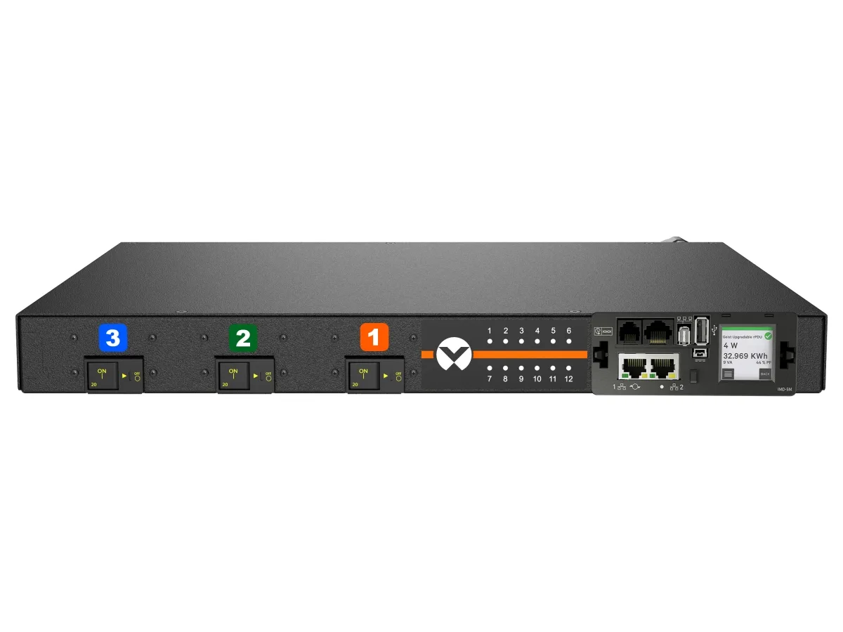 Vertiv PowerIT Rack PDU, Switched Outlet Level Monitoring EC, Max 11.0kW, Variable Power Configuration, Horizontal, (12) Combination C1