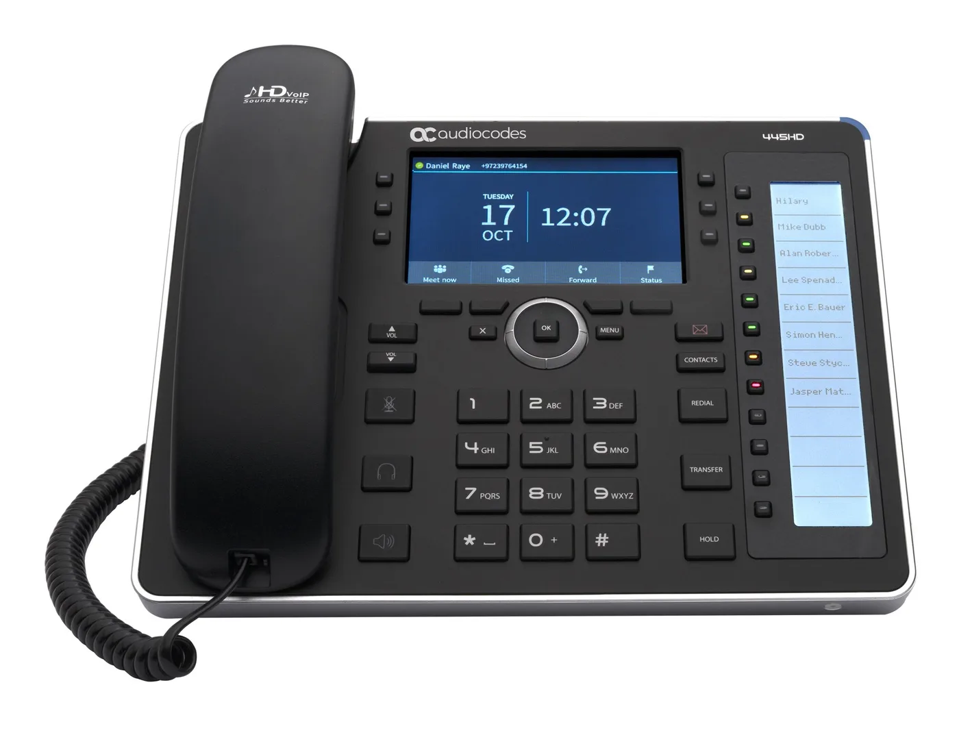 Audiocodes 445HD IP-Phone PoE GbE black with integrated BT and Dual Band Wi-Fi