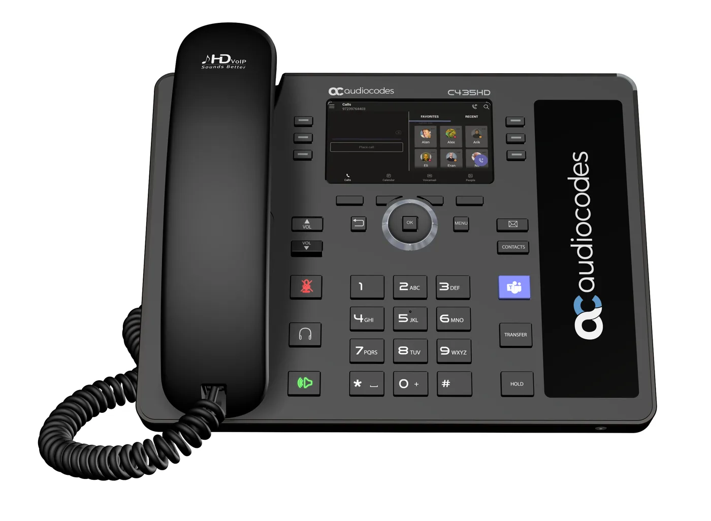 Audiocodes Teams C435HD-R IP-Phone PoE GbE with an external power supply black