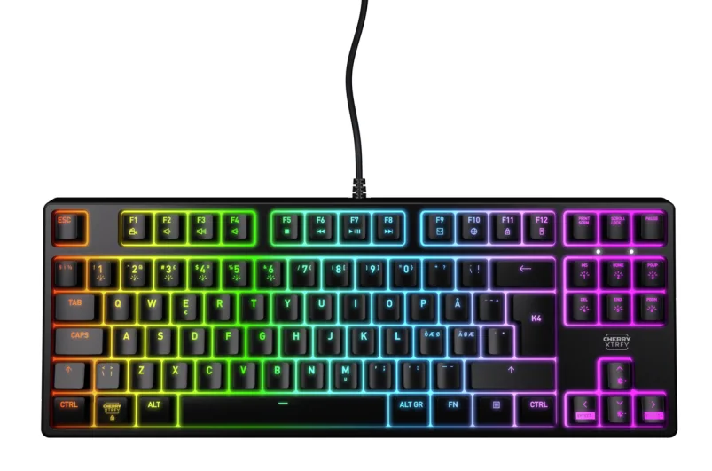 Cherry XTRFY K4V2 TKL KEYBOARD WHITE/CORDED MECHANICAL MX RED LAYOUT — klawiatura