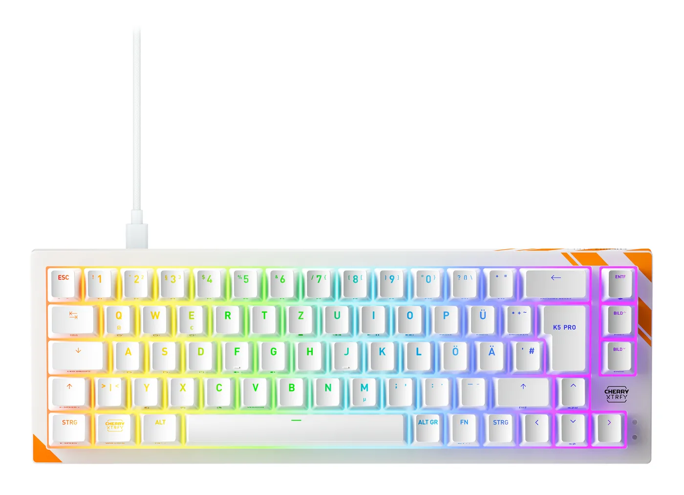 Cherry K5 PRO TMR MAGNETIC SWITCH/GAMING KEYBOARD GERMAN LAYOUT WH — klawiatura