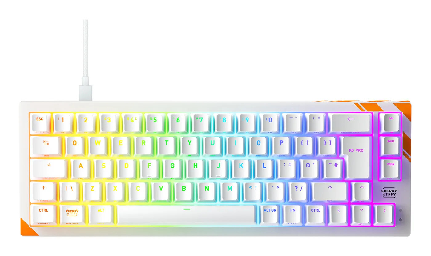 Cherry K5 PRO TMR COMPACT KEYBOARD/WHITE UK LAYOUT MAGNETIC SWITCH — klawiatura