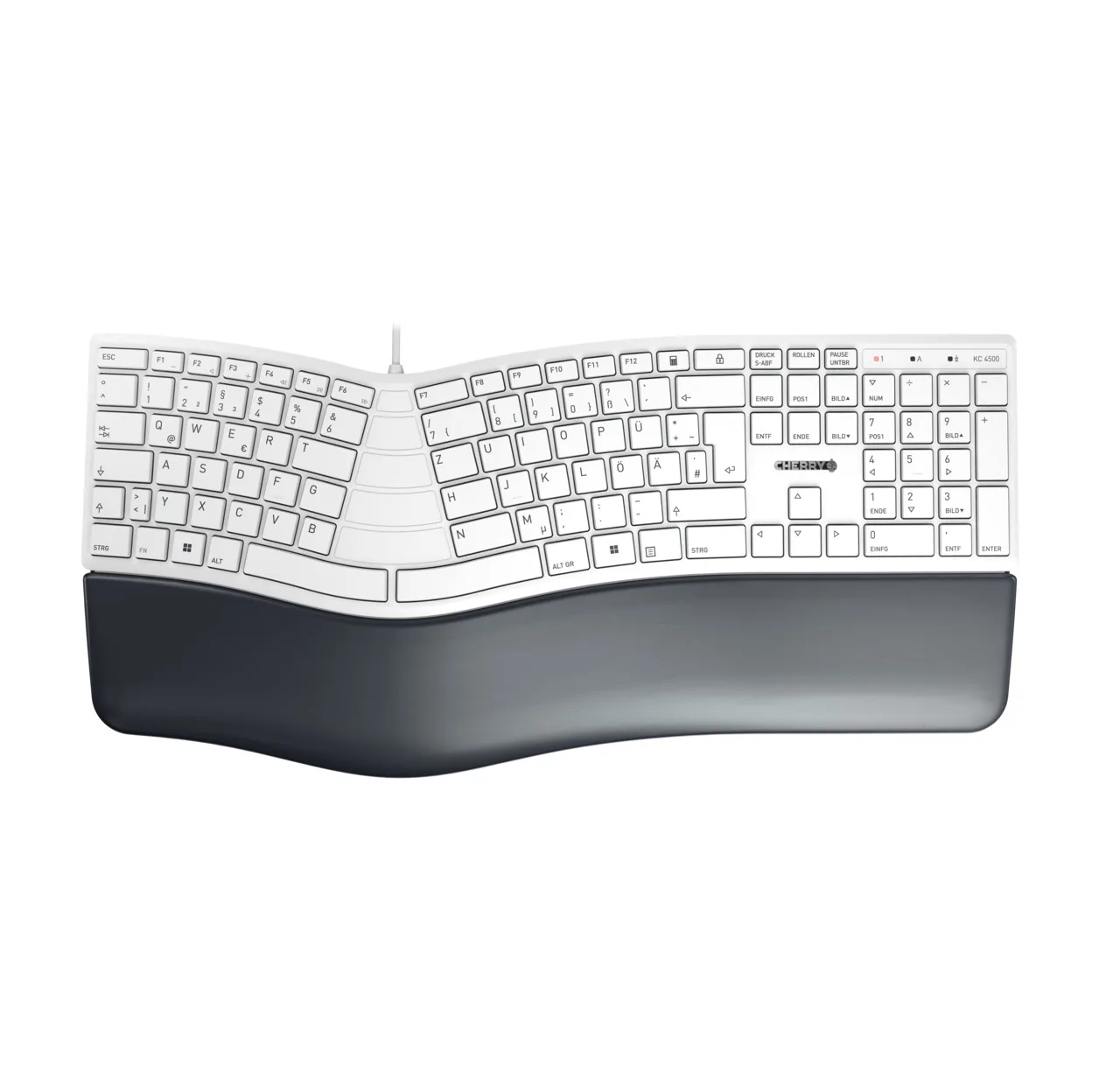 CHERRY KC 4500 ERGO KEYBOARD/CORDED GERMAN USB PALE GREY — klawiatura