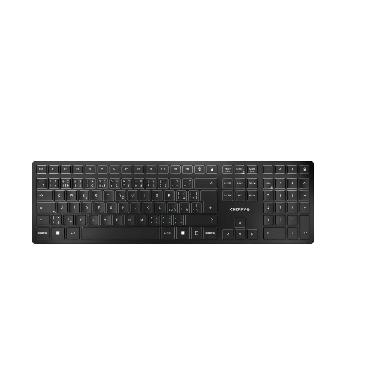 Cherry KW 9100 SLIM CZ KEYBOARD/WIRELESS BLACK CZECHIA / SLOVAKI — klawiatura
