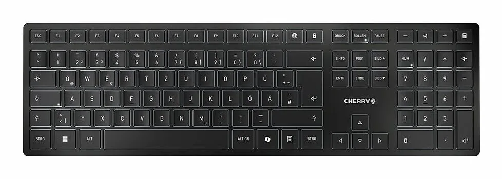 Cherry KW 9100 SLIM KEYBOAD WIRELESS/LAYOUT-PORTUGAL BLACK — klawiatura
