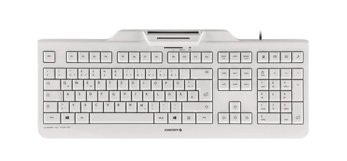 CHERRY KC 1000 SC WHITE-GREY/KEYBOARD USB UK — klawiatura