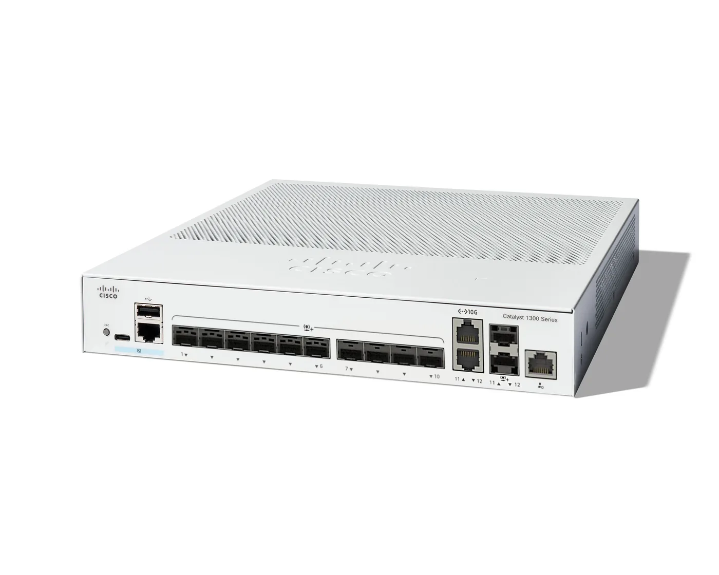 Cisco CATALYST 1300 12-PORT SFP+/2X10GE SHARED — przełącznik LAN zarządzalny