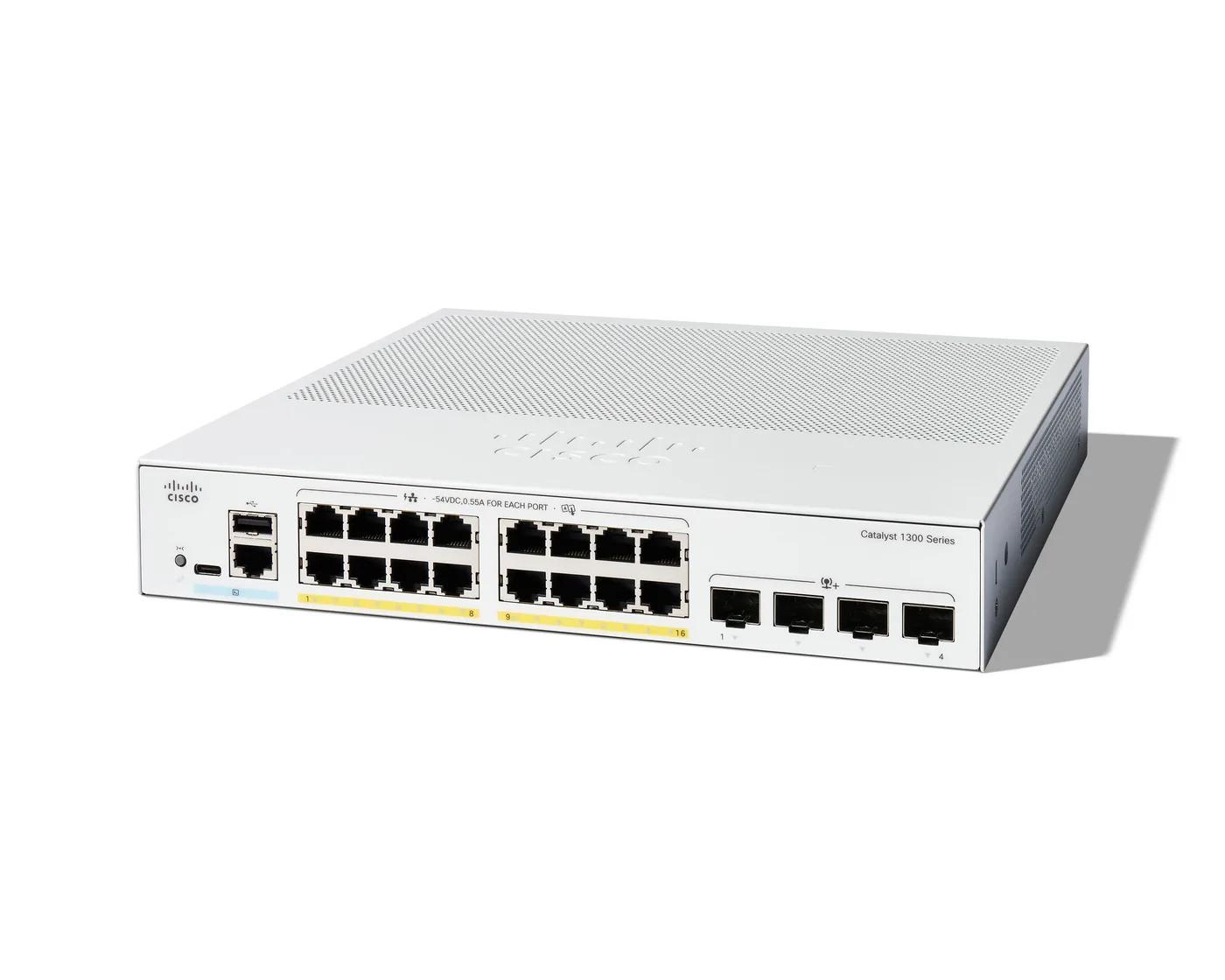 Cisco CATALYST 1300 16-PORT GE POE/4X10G SFP+ — przełącznik LAN zarządzalny 16 portów