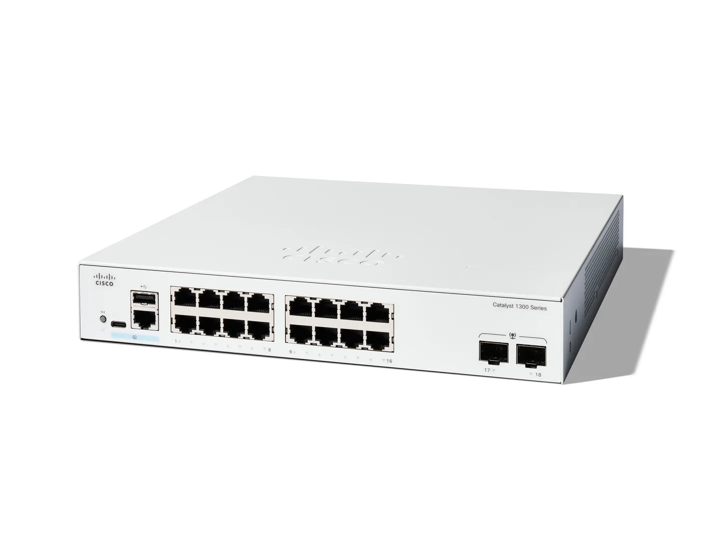 Cisco CATALYST 1300 16-PORT GE 2X1G/SFP — przełącznik LAN zarządzalny 16 portów