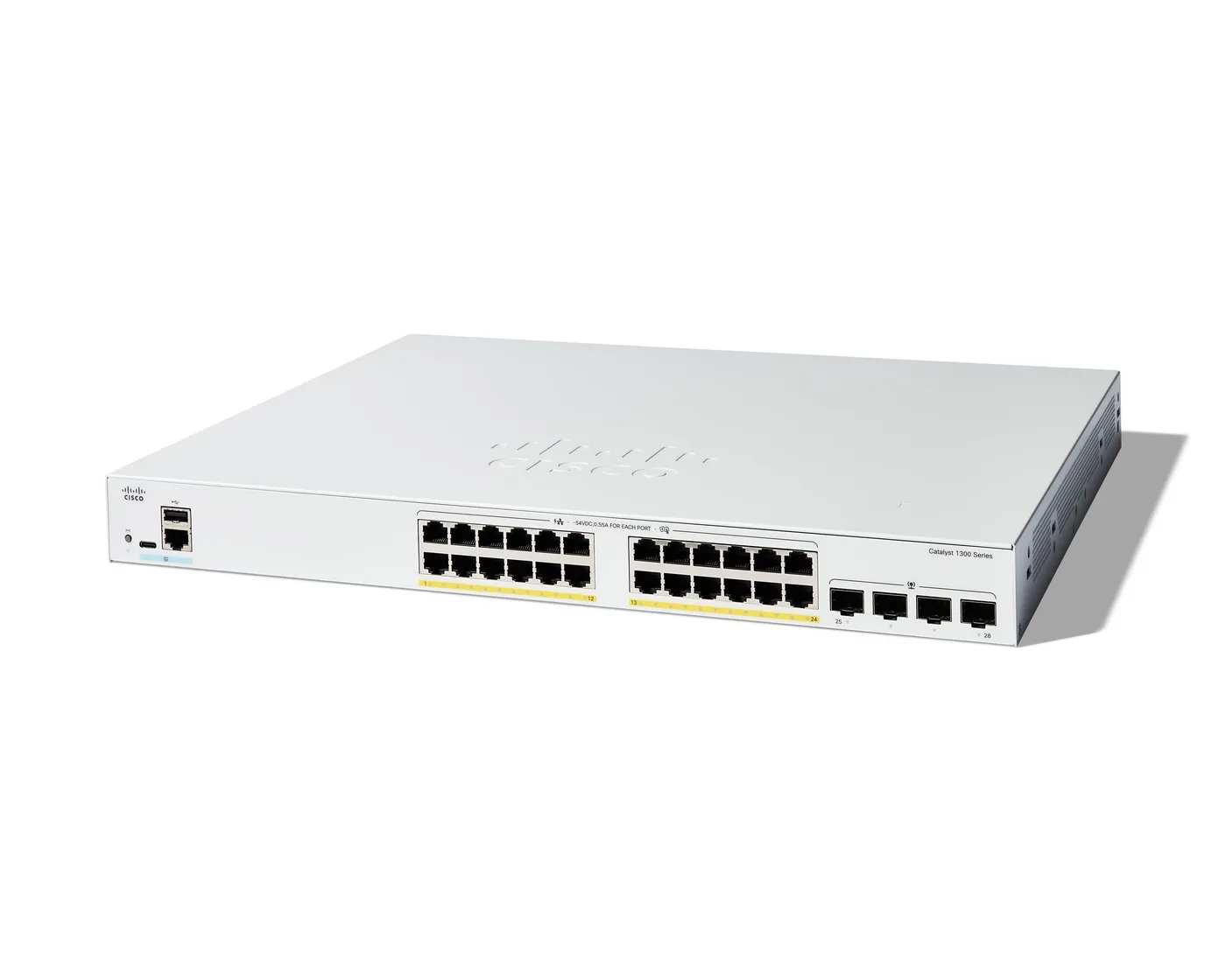 Cisco CATALYST 1300 24-PORT GE FULL/POE 4X1G SFP — przełącznik LAN zarządzalny 24 portów
