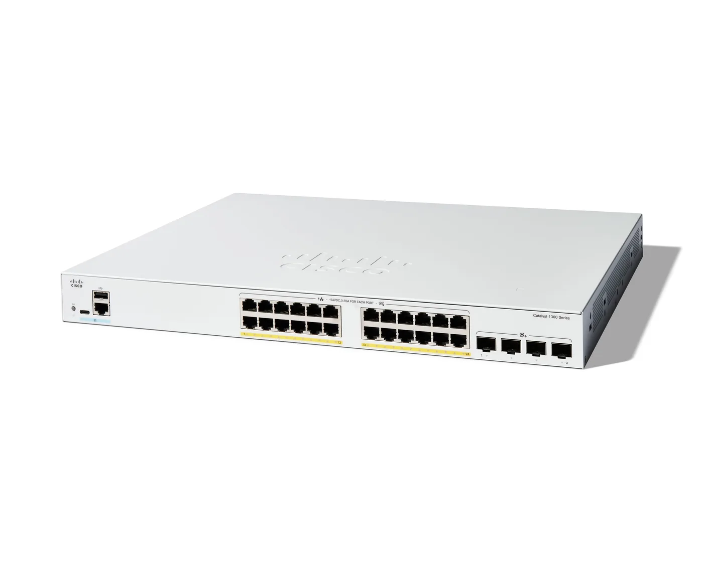 Cisco CATALYST 1300 24-PORT GE FULL/POE 4X10G SFP+ — przełącznik LAN zarządzalny 24 portów