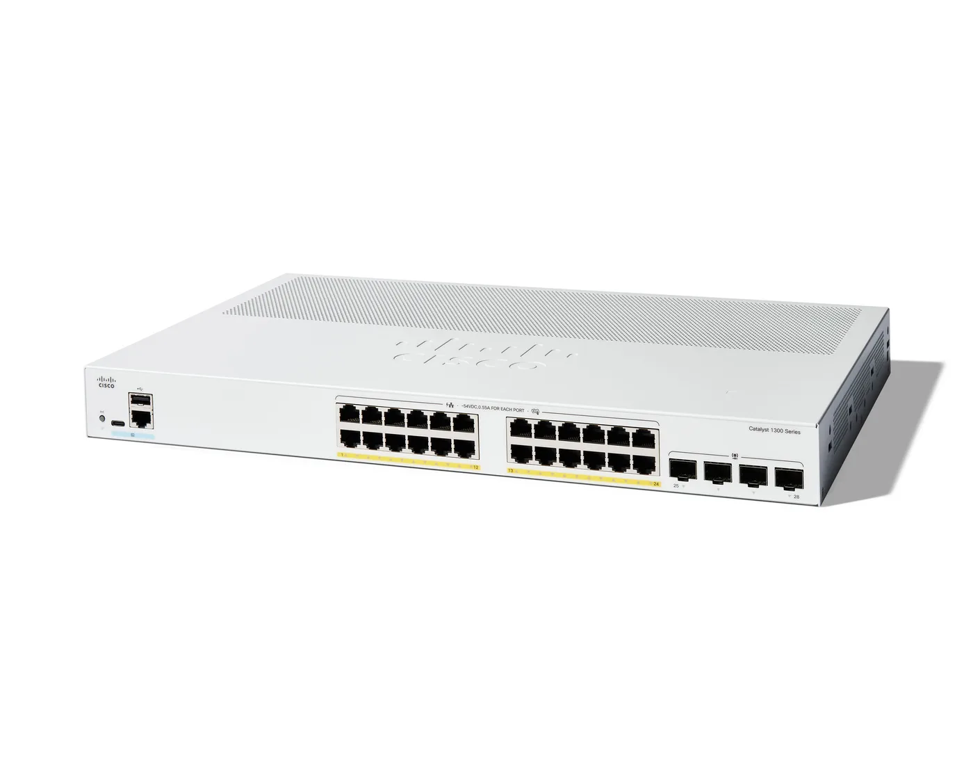 Cisco CATALYST 1300 24-PORT GE POE/4X1G SFP — przełącznik LAN zarządzalny 24 portów