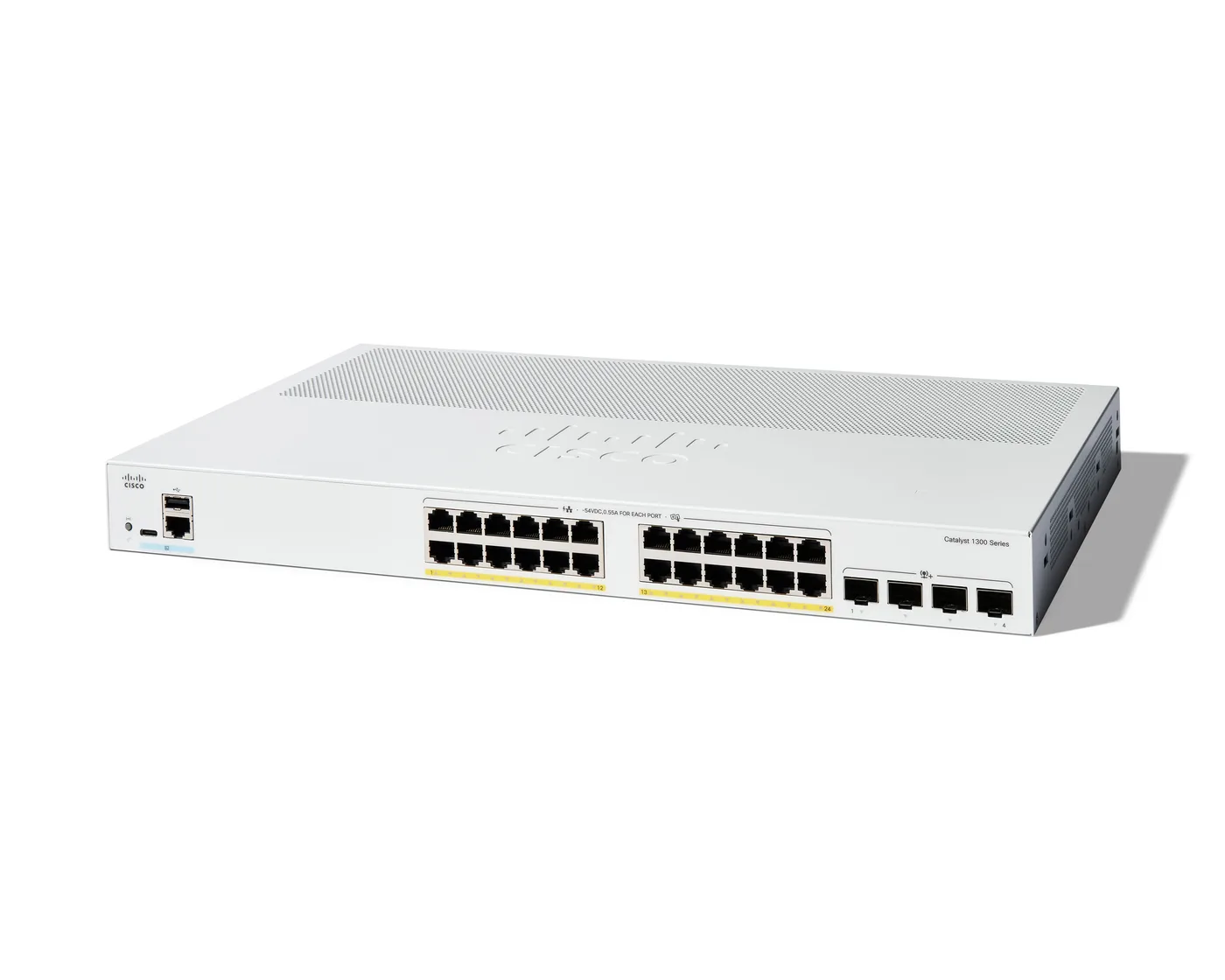 Cisco CATALYST 1300 24-PORT GE POE/4X10G SFP+ — przełącznik LAN zarządzalny 24 portów