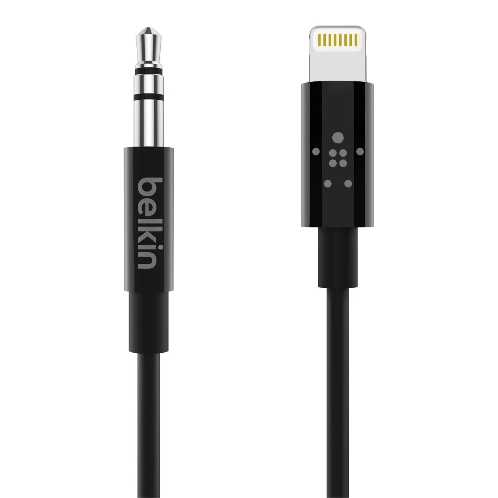 Belkin MIXIT LIGHTNING 3.5MM AUX CABLE/0.9 M BLACK — kabel audio-wideo