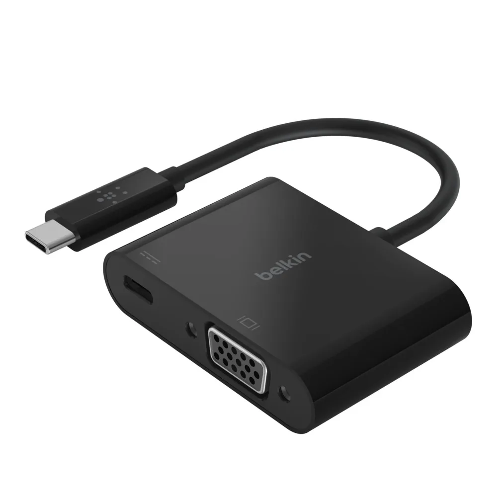 Belkin USB-C TO VGA-ADAPTER 60W/PD BLACK — kabel USB