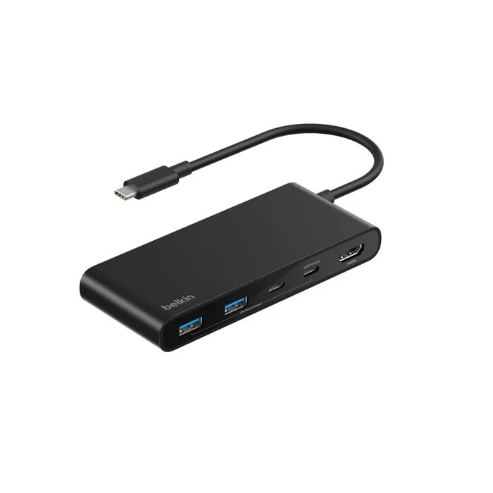 Belkin CONNECT 7-IN-1 USB-C HUB WITH/DUAL USB-C PORTS BLACK — hub USB