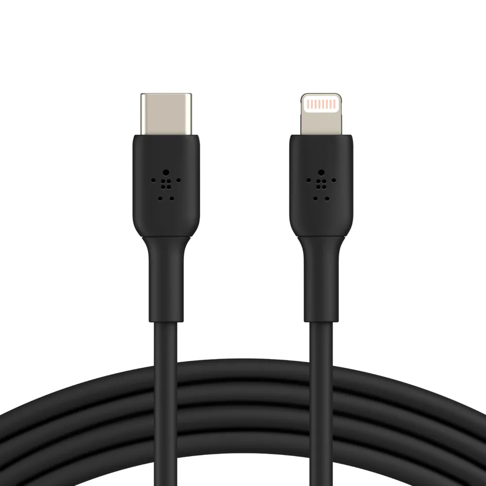 Belkin LIGHTNING/USB-C CABLE/PVC MFI 1M BLACK — kabel USB