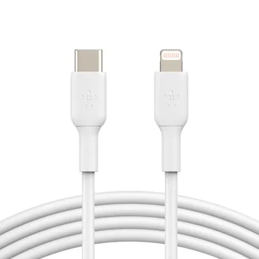 Belkin LIGHTNING/USB-C CABLE/PVC MFI 1M WHITE — kabel USB