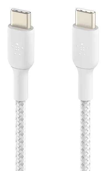 Belkin BOOSTCHARGE GEFLOCHTENES USB-C/CABLE-BRAIDED 2M WHITE — kabel USB