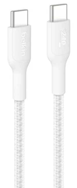 BELKIN BOOST CHARGE 240W GEFLOC/USB-C / USB-C-KABEL 1M WEI — kabel USB