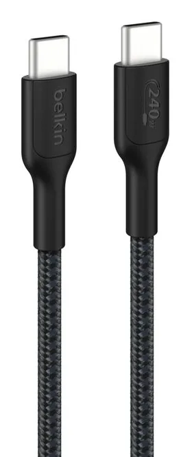 BELKIN BOOST CHARGE 240W GEFLOC/USB-C / USB-C-KABEL 2M SCHWARZ — kabel USB