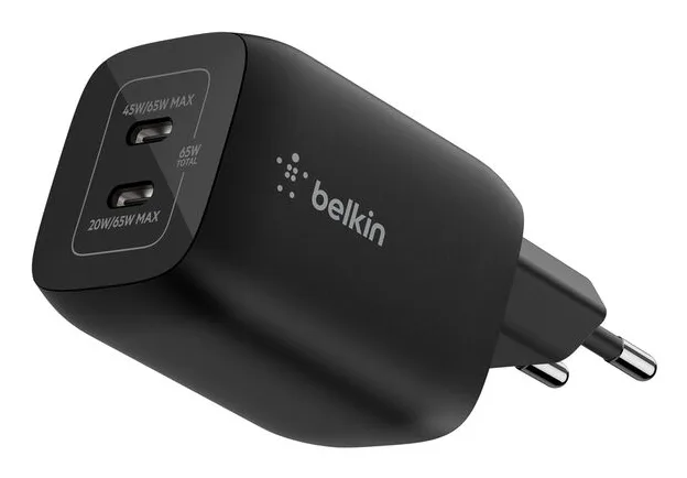 Belkin GAMING DUAL USB-C LADEGEREAT/65 WATT GAN SCHWARZ — kabel USB