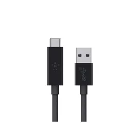 Belkin CABLE USB3.1/USB-C TO USB-A/UPTO 10 GBIT/S/ 3000MA/BLACK/1M — kabel USB