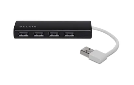 Belkin USB 2.0 HUB 1: 4/SLIM PASSIVE BLACK — hub USB