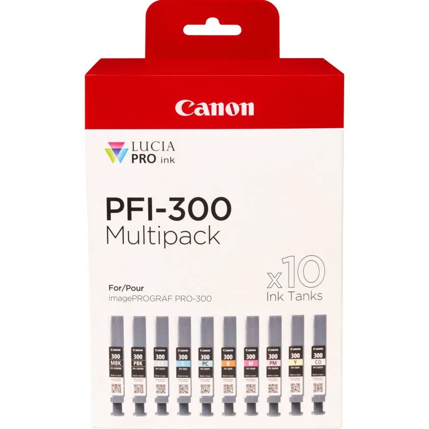 Canon PFI-300 10INK MULTI PACK/MBK/PBK/C/M/Y/PC/PM/R/GY/CO — tusz