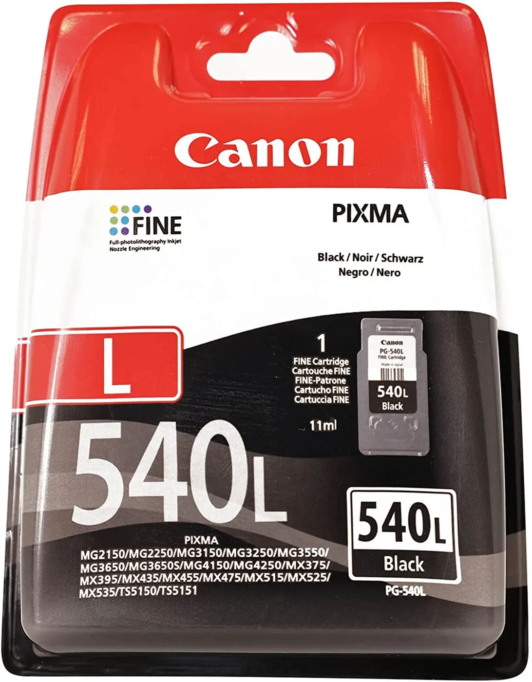 Canon BLACK L INK CARTRIDGE/PG-540L — tusz