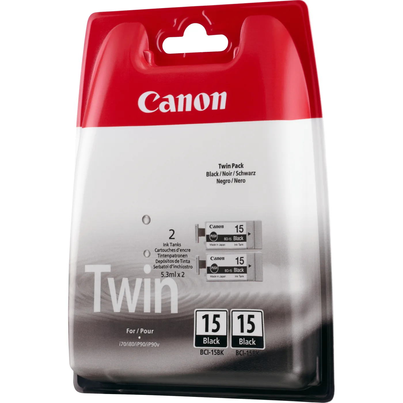 Canon BCI-15 BLK BLACK INK CARTRIDGE/2-PACK F/ I70 — tusz