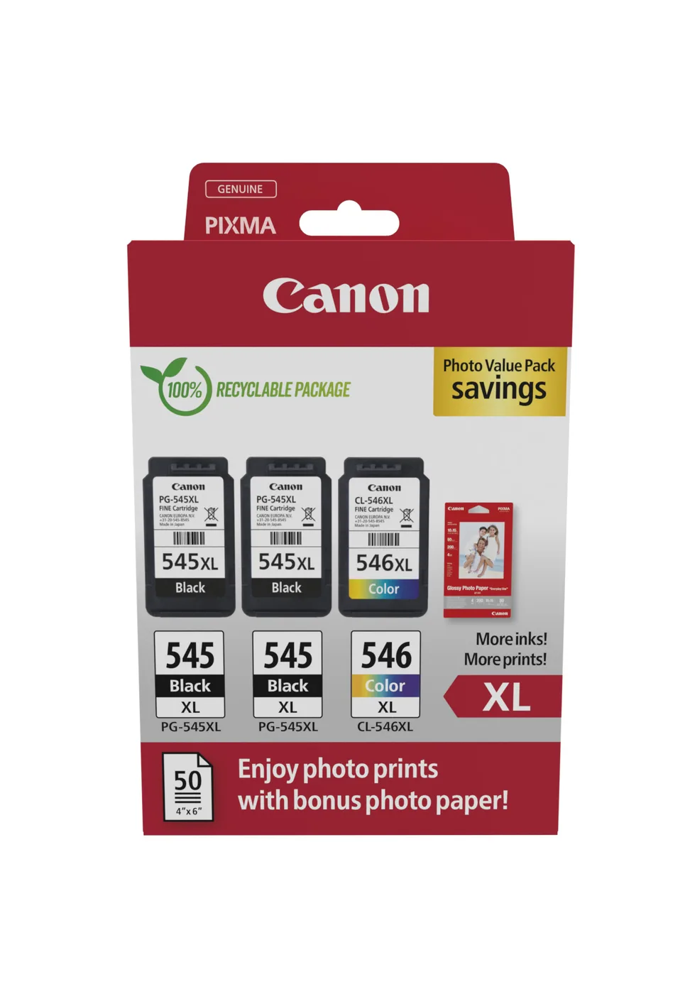 Canon PG-545XLX2/CL-546XL PVP — tusz