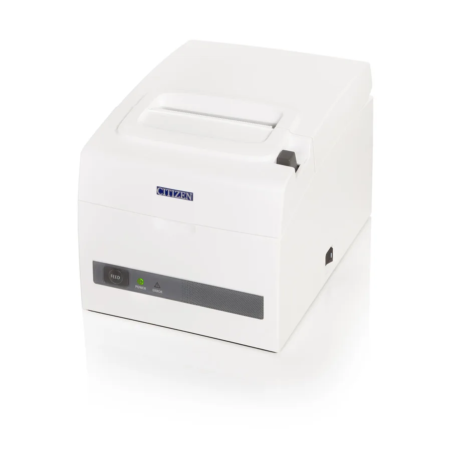 Citizen Thermal printer; Serial + USB interfaces, integrated PSU, Pure White — drukarka etykiet