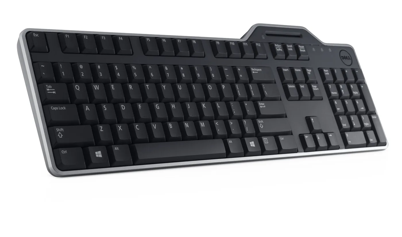 US/EUROPEAN (QWERTY) DELL KB-813 SMARTCARD READER USB KEYBOARD BLACK — klawiatura
