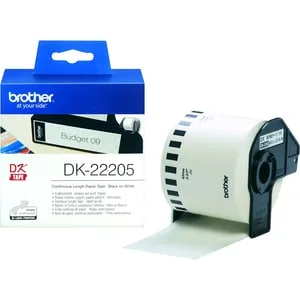 Brother DK CONTINUOUS LABELS WHITE/F/ QL-500/550 PAPER 30.48M 62MM — materiał do drukarek etykiet
