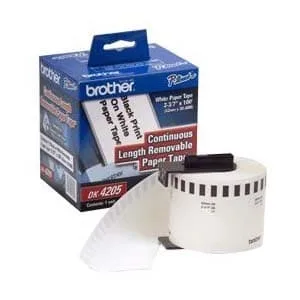 Brother DK CONTINUOUS LABELS WHITE/PAPER 30.48M REMOVABLE — materiał do drukarek etykiet