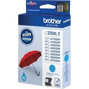 Brother LC-225XLC INK CARTRIDGE CYAN/1200 PAGES ISO STANDARDS 24711 — tusz